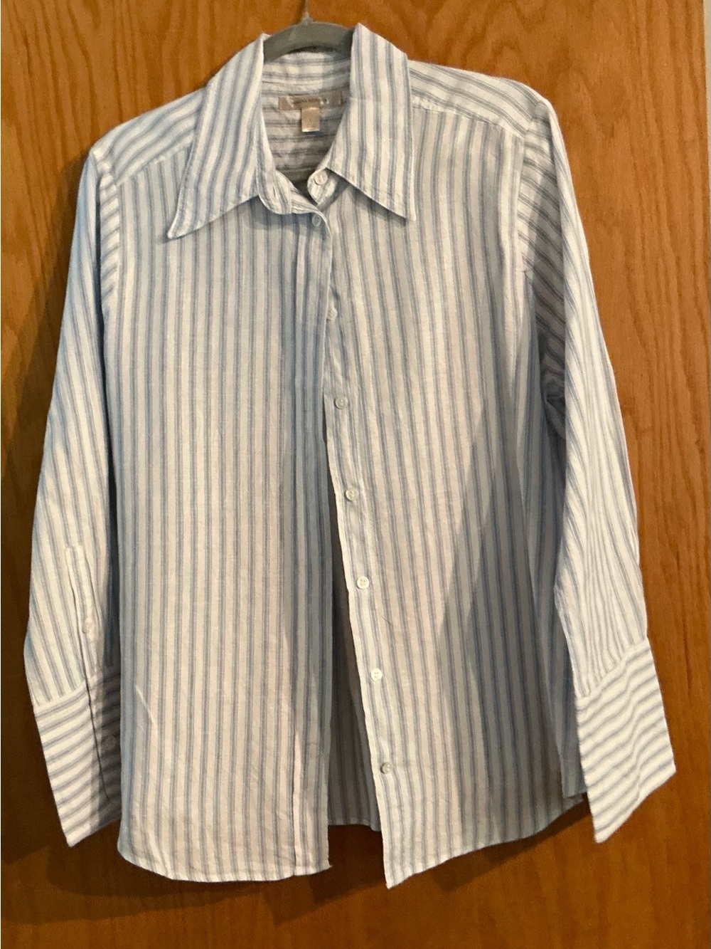 Banana Republic Blue and White Striped Dress Shirt